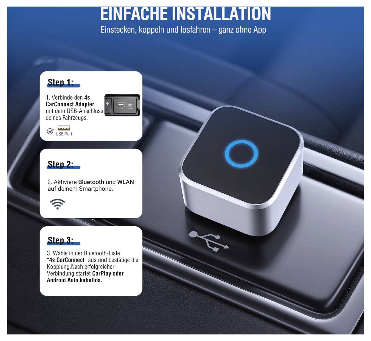 4Smarts 2in1 CarPlay / Android Auto Adapter