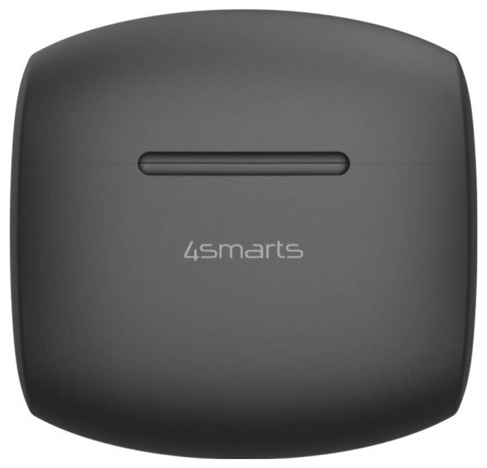 Schwarzes 4smarts Wireless-Ladegerät mit einem einzelnen horizontalen Anzeigeschlitz an der Vorderseite.