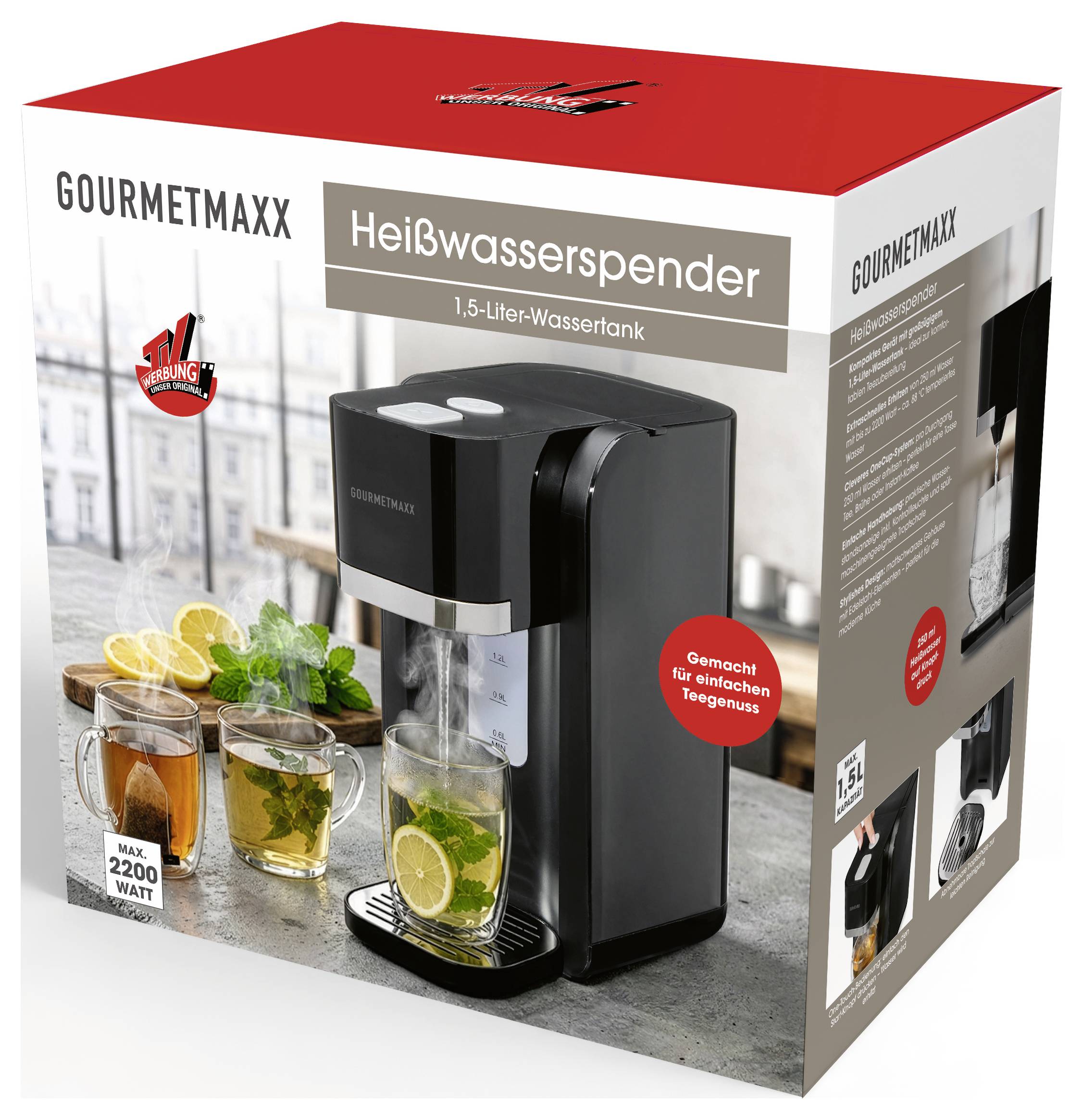Karton für GOURMETMAXX „Heißwasserspender
