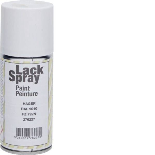 Eine Dose weiße Lackspray-farbe mit der Bezeichnung „Lack spray