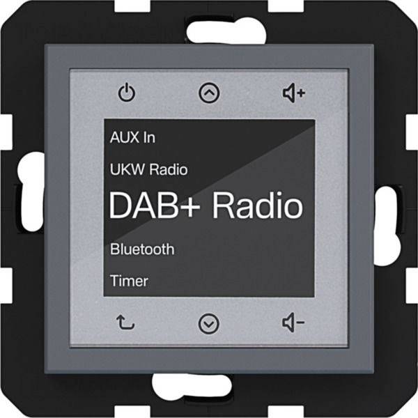 Quadratische digitale Radiofernbedienungstafel mit Bildschirm, der „DAB+ Radio
