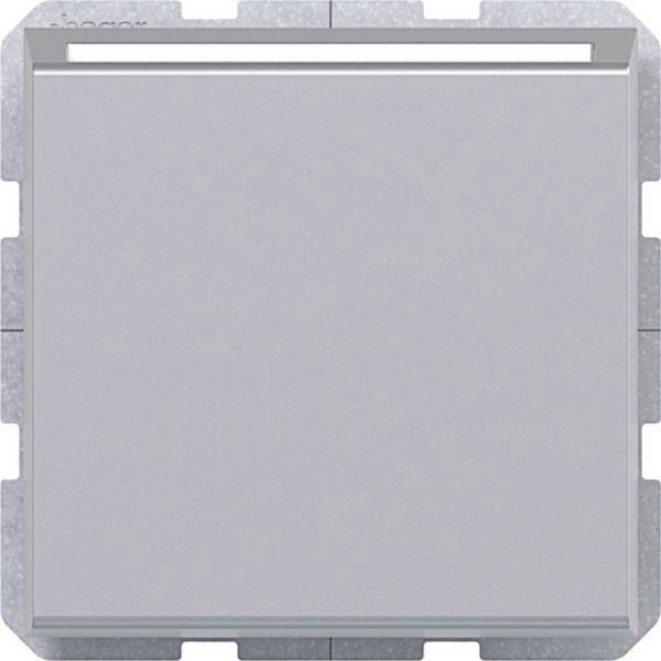 Leerer Silber-Wandschalter oder elektrische Abdeckplatte ohne sichtbare Beschriftung oder Bedienelemente