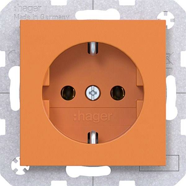 Hager Schutzkontakt-Steckdose Orange (glänzend) WAS1100AP 1St.