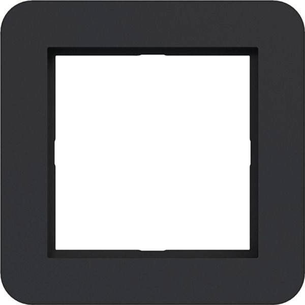 Dunkler gerundeter quadratischer Rahmen mit großem leerem weißem Zentrum, der einem Foto- oder App-Platzhalter-Symbol ähnelt.