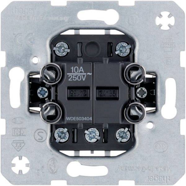 Rückansicht eines 10A 250V Elektroschalter-Mechanismus mit Metallmontagrahmen und Schraubklemmen