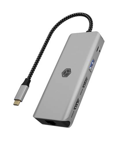 ICY BOX 61058 USB-Hub 6 Port DisplayPort, HDMI®, Gigabit-LAN (1 Gbit/s), USB-A (USB 3.2 Gen 2), USB