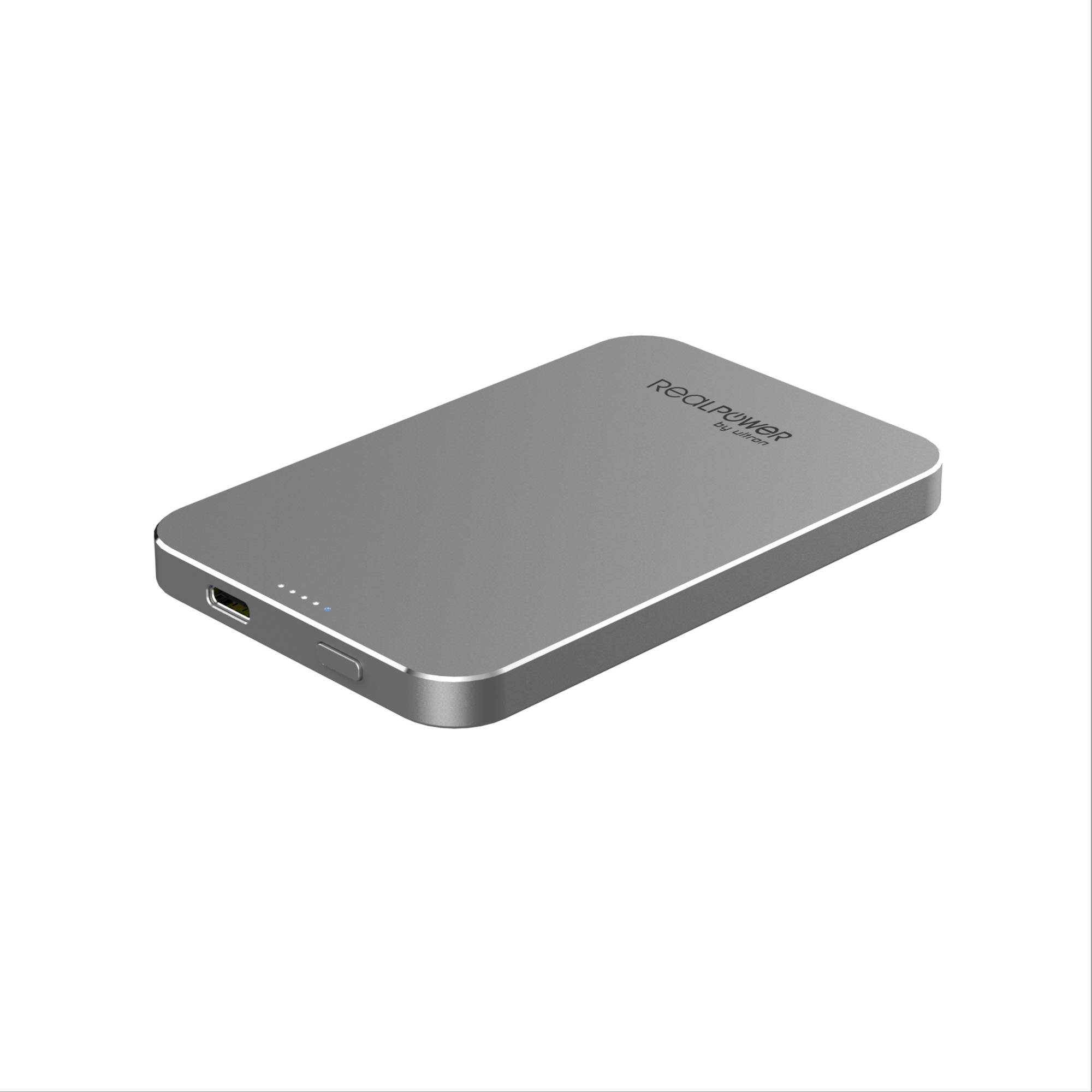 Externe Silber-Festplatte mit der Bezeichnung „RoadPower
