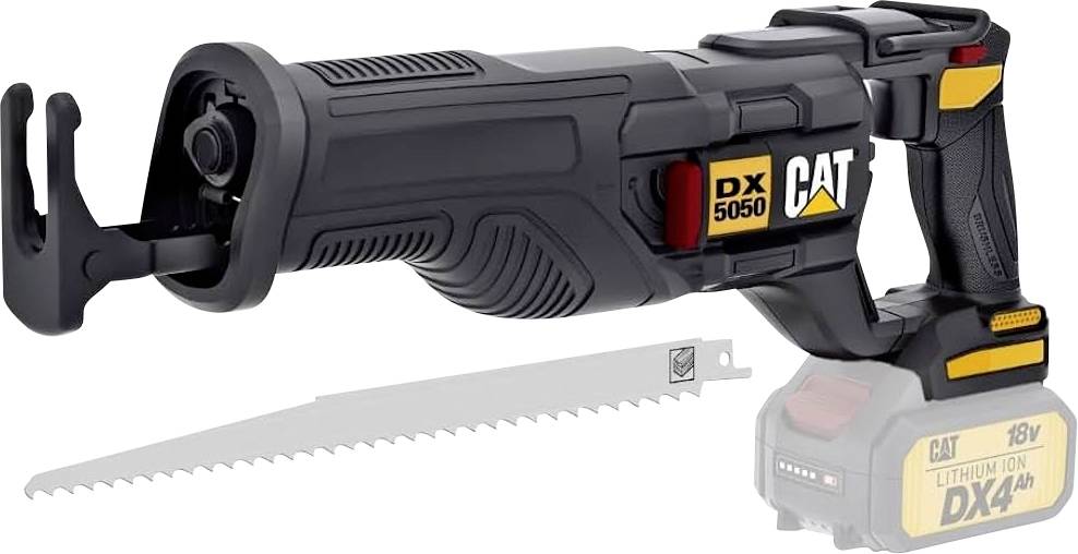 CAT DX5050 kabelloses Reciproco-Sägewerk mit angebrachtem Blatt und 18V Lithium-Ionen-Akkupack