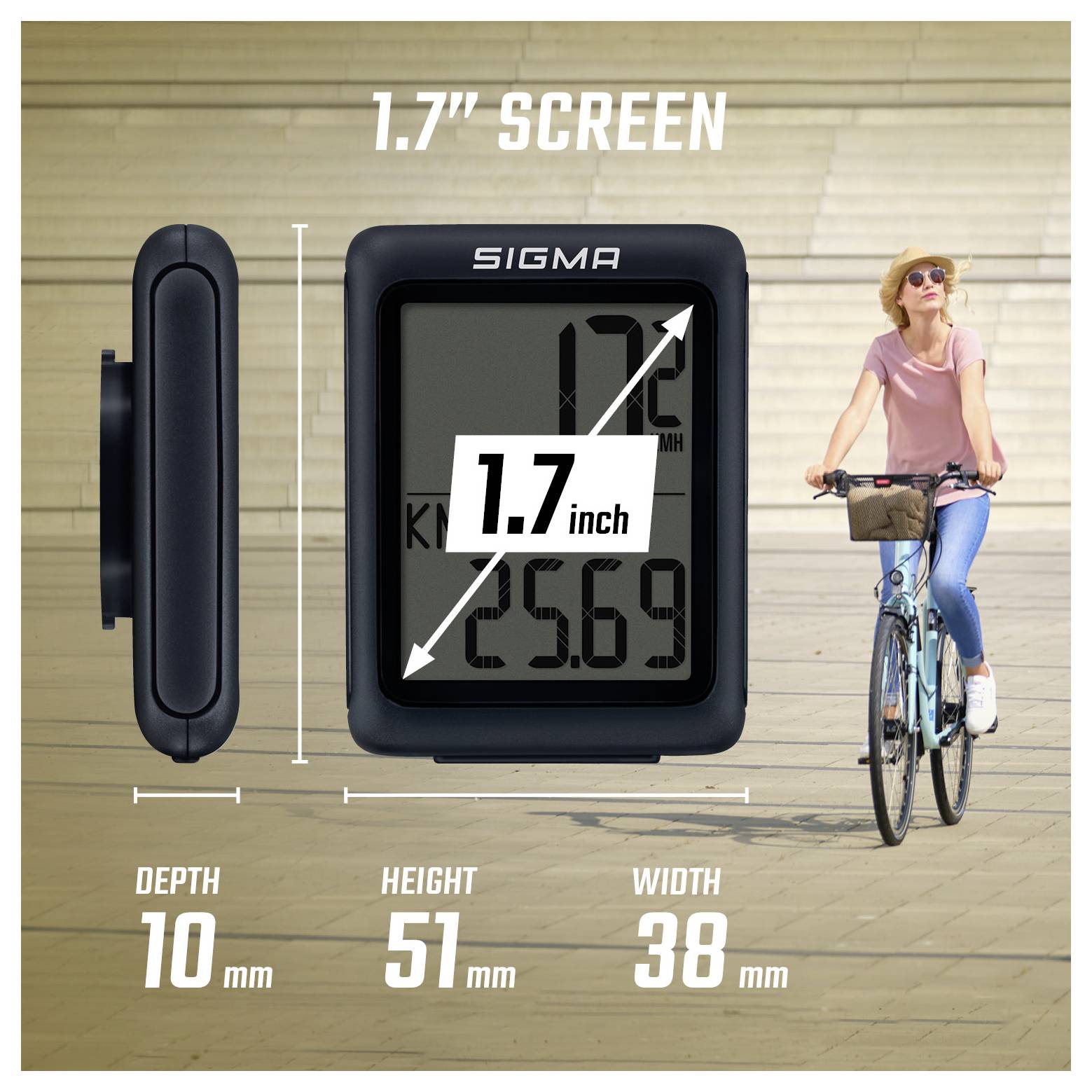 Sigma BC 5.0 WR Fahrradcomputer Kabelübertragung mit Radsensor