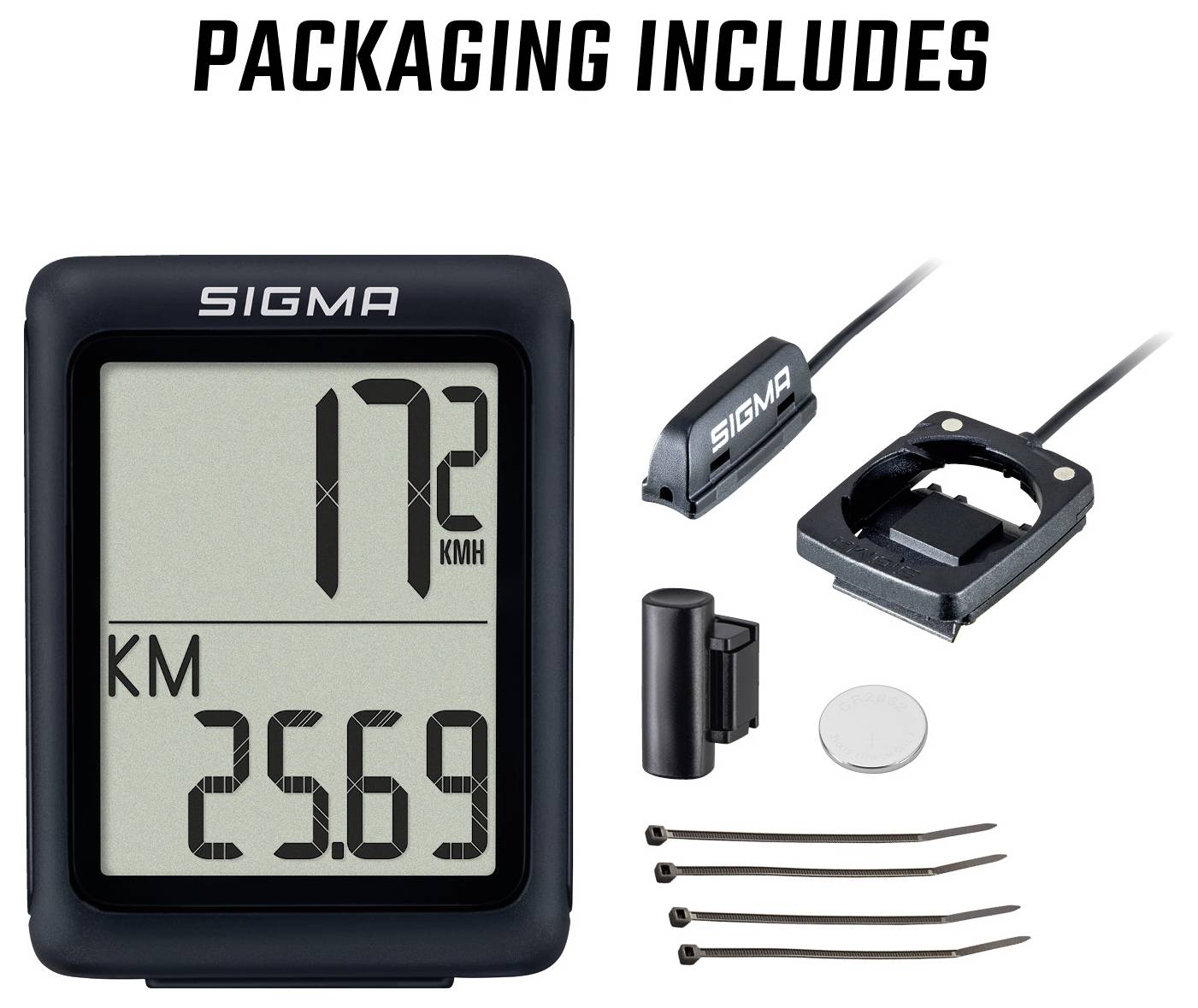 Sigma BC 5.0 WR Fahrradcomputer Kabelübertragung mit Radsensor