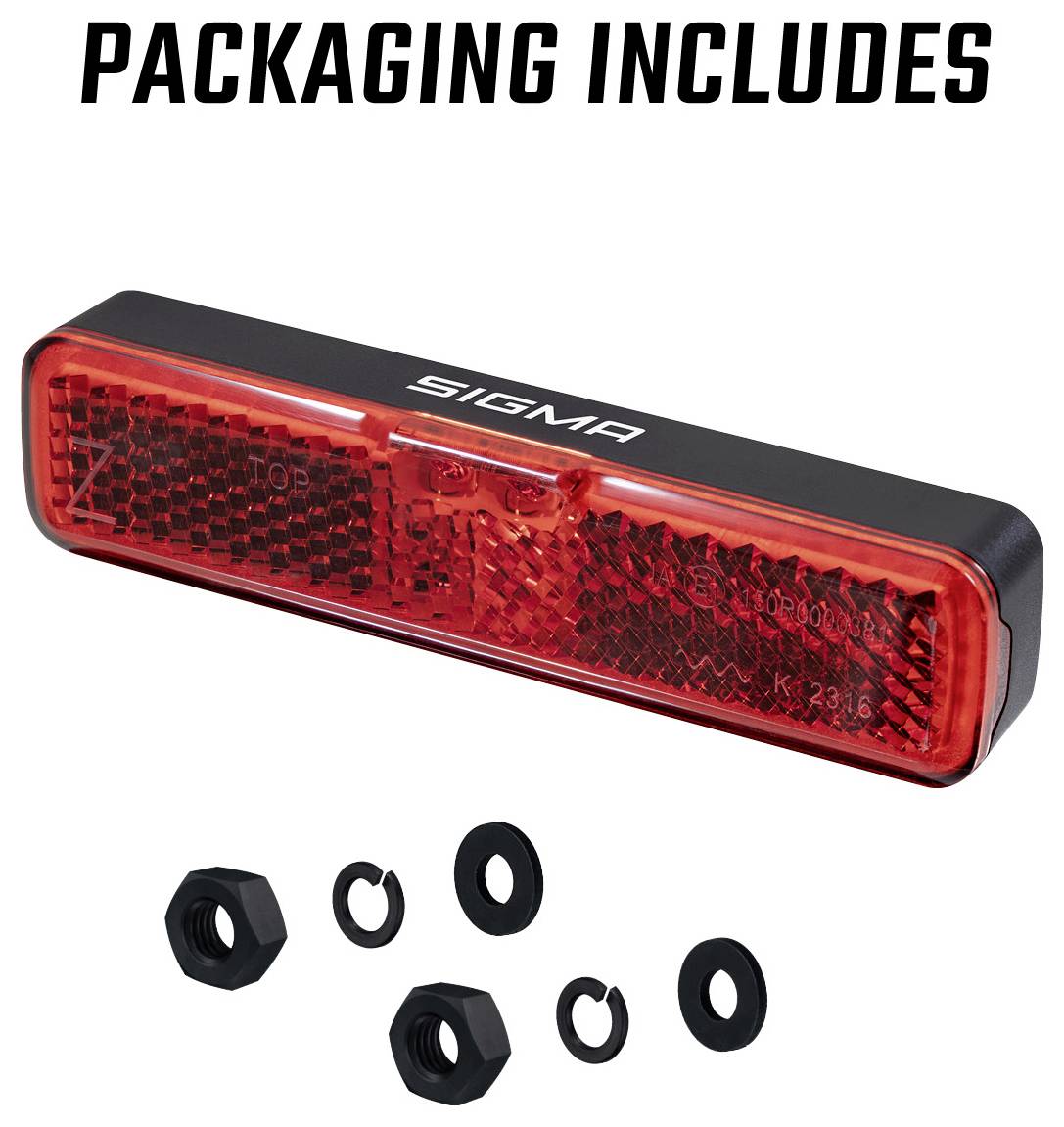 Sigma Fahrrad-Rücklicht EOX RL RACK BRAKE w/fixing material LED über Bordnetz