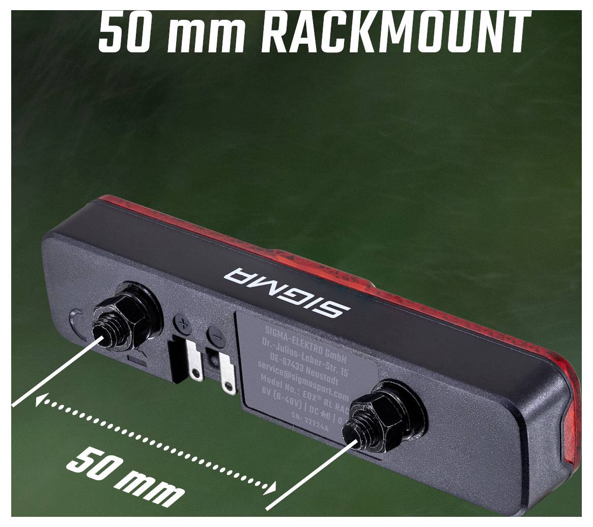 Sigma Fahrrad-Rücklicht EOX RL RACK BRAKE w/fixing material LED über Bordnetz