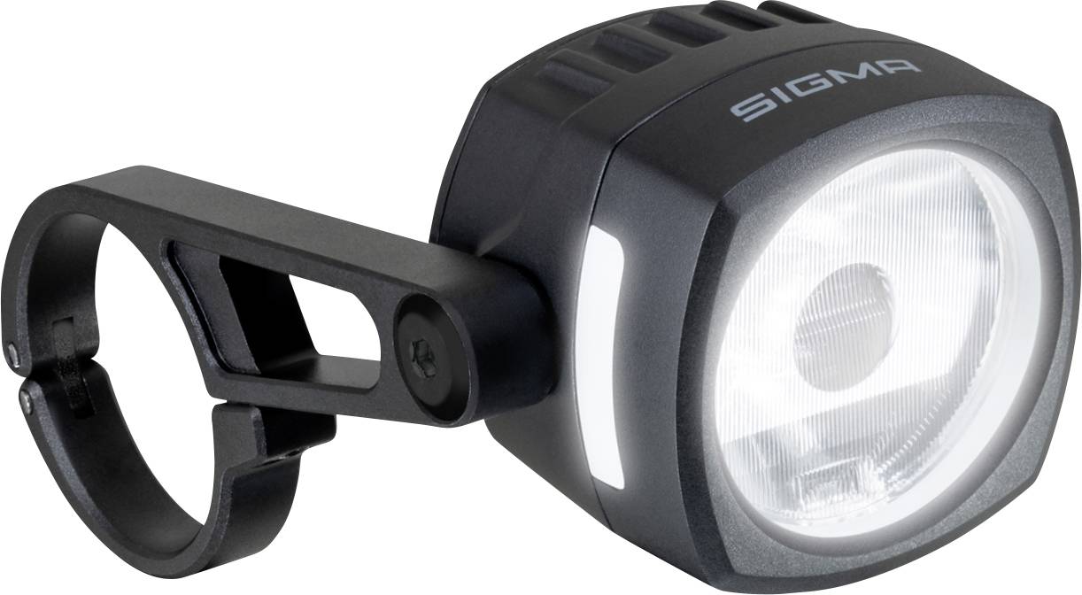 Schwarze Sigma Fahrradlampe mit Befestigungsklemme