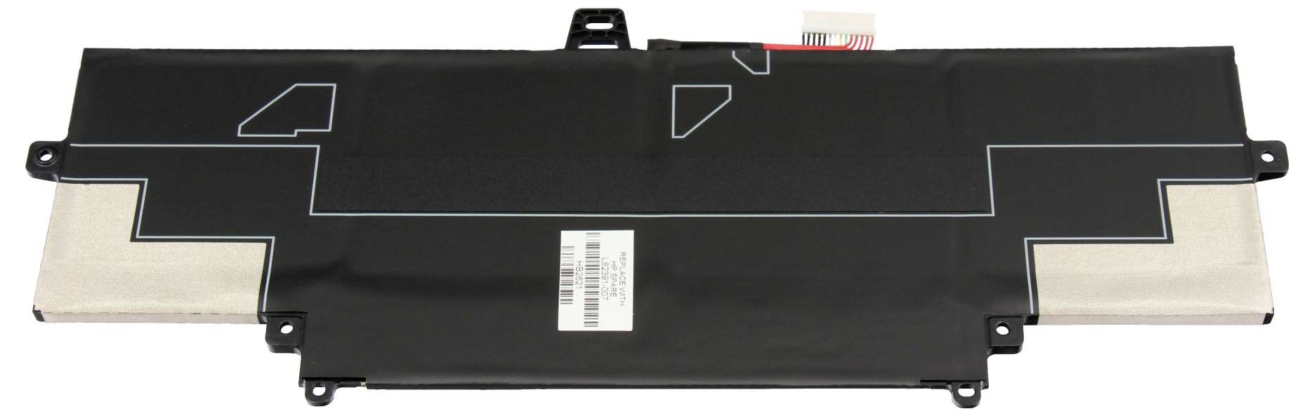 Schwarzes rechteckiges elektronisches Modul mit einem zentralen Barcode-Etikett, Metallseitenbügeln und Befestigungslaschen, isoliert auf weißem Hintergrund dargestellt.