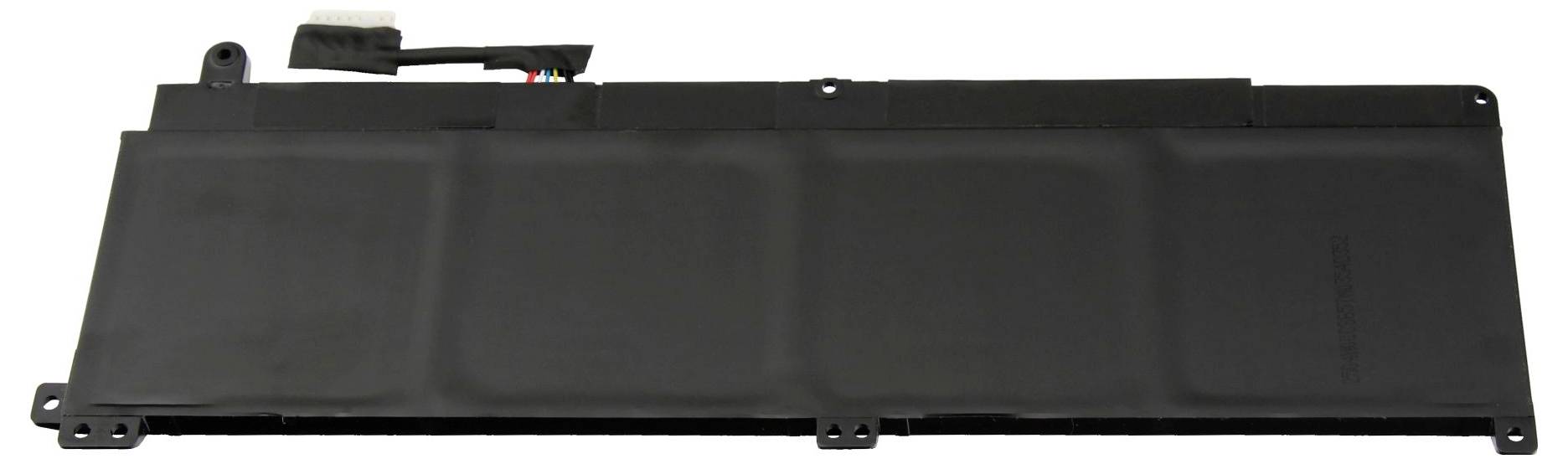 Schwarzes rechteckiges elektronisches Gerätemodulmodul mit Montagelaschen und sichtbarem Verdrahtungsstecker, dargestellt auf weißem Hintergrund.