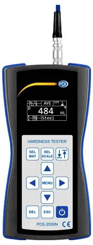 Tragbares Härtemessgerät PCE-2000N mit digitaler Anzeige, die „484