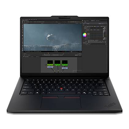Schwarzer Laptop mit Videobearbeitungssoftware, der einen Surfer-Clip in der Vorschau und Farbsteuerungen auf dem Bildschirm anzeigt