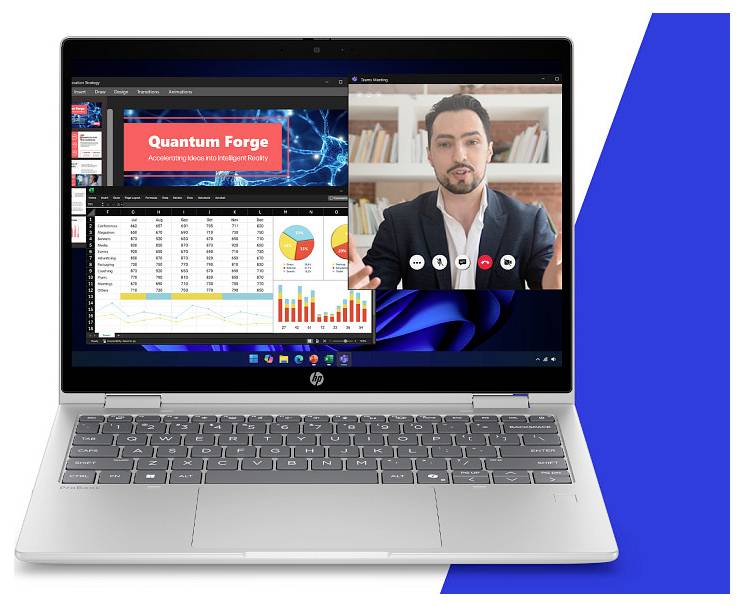 HP Notebook 33.8cm (13.3 Zoll) WUXGA 16GB RAM 512GB SSD Deutsch, QWERTZ Intel Intel-Grafik Silber E4MW6ET