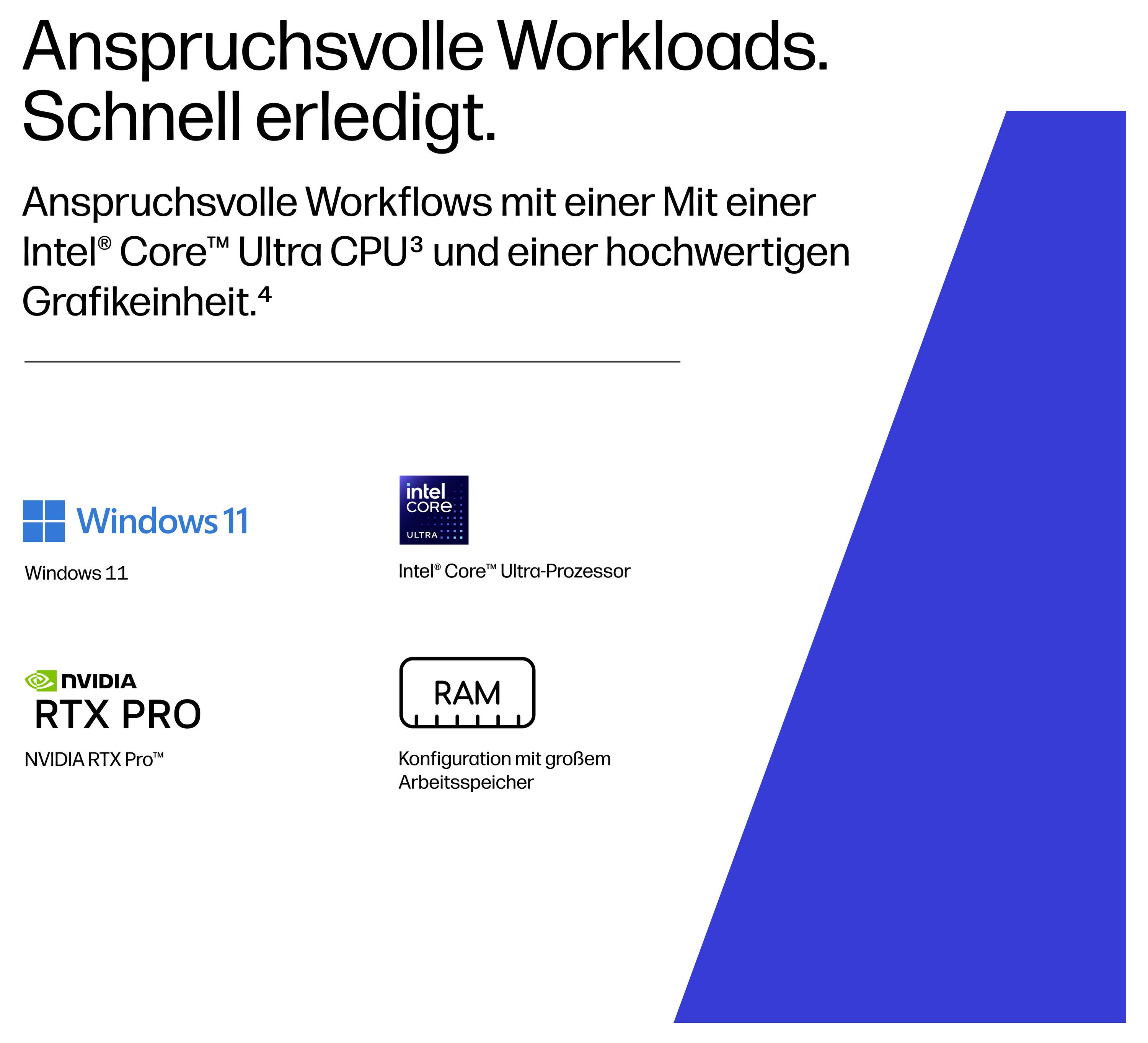 HP Notebook 40.6cm (16 Zoll) 2.5K 356H 8GB RAM 1TB SSD Deutsch, QWERTZ Intel Intel-Grafik NVIDIA RTX PRO 1000 Blackwell GDDR7