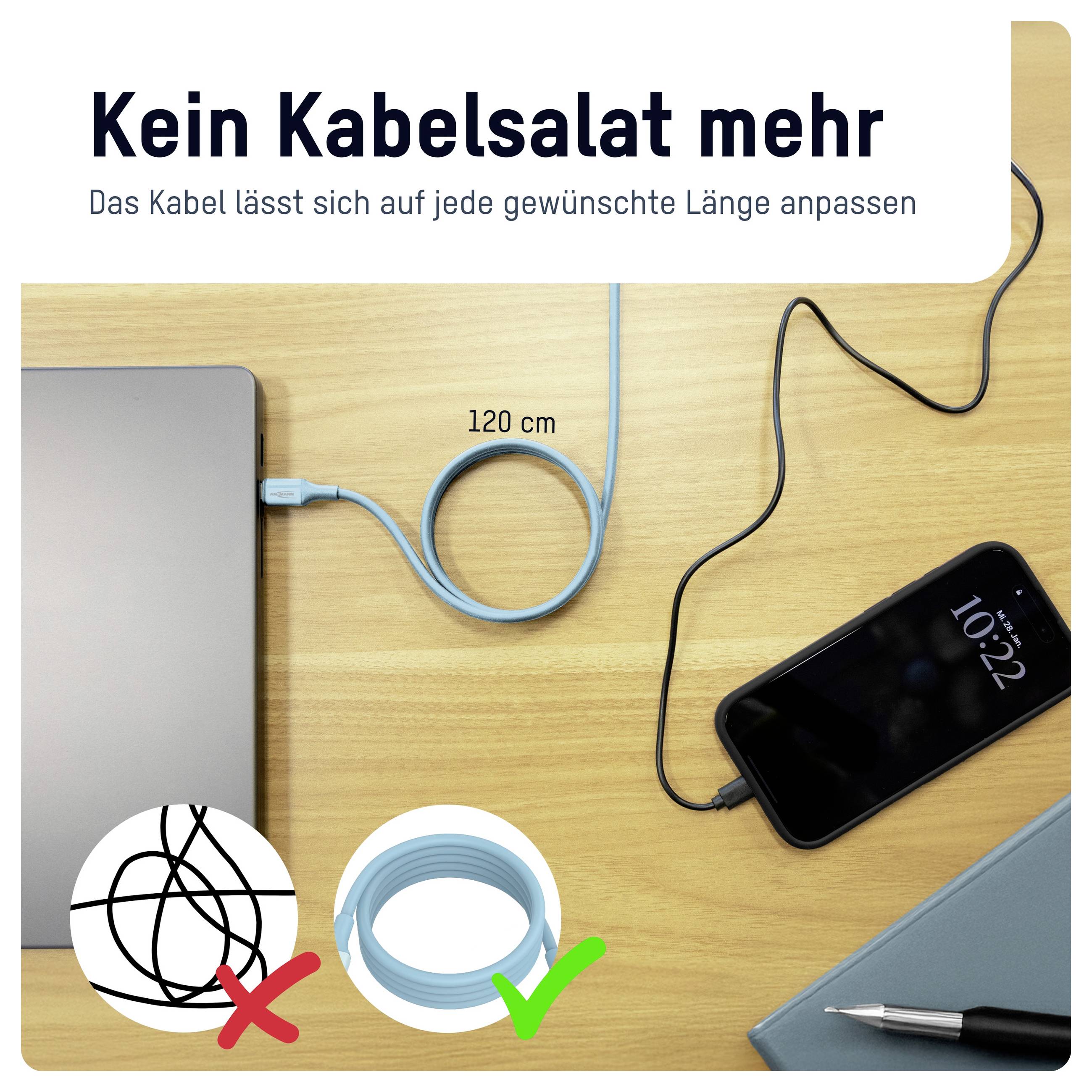 Ansmann Handy Kabel 1.2m USB-C® Blau