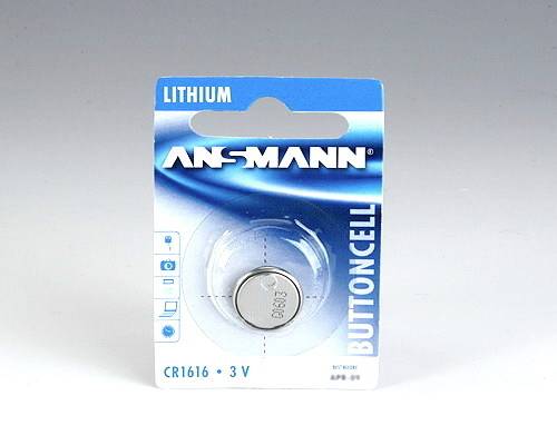 Ansmann Lithium CR1616 3V Knopfzellenbatterie in Blisterverpackung.