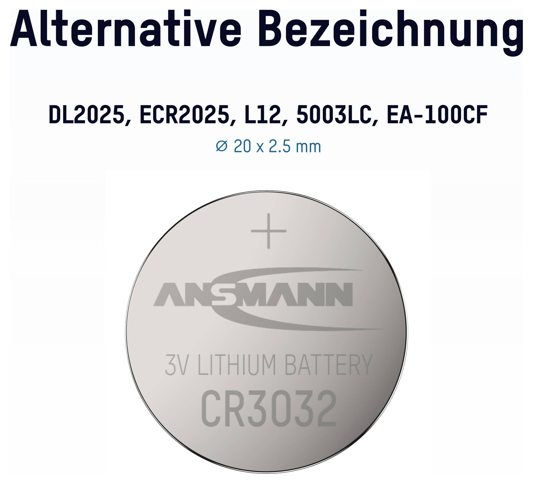Lithium-Knopfzelle mit Bezeichnung „CR3032