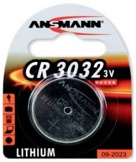 Ansmann CR 3032 3V Lithium-Knopfzelle in Einzelhandelsverpackung mit Verfallsdatum 09-2023.