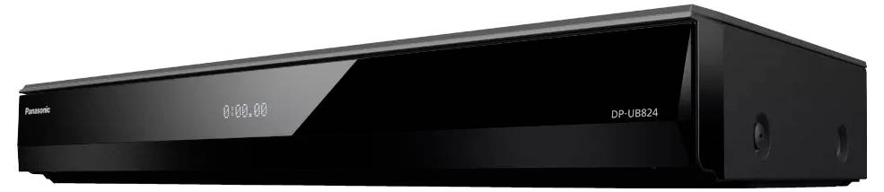Schwarzer Panasonic digitaler Videorecorder mit glänzendem Frontdisplay und Statusleuchten.