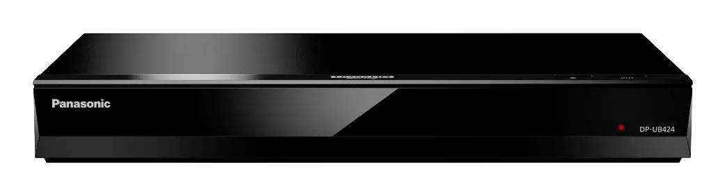 Schwarzes Panasonic-Rackmontagegerät mit glänzender Frontblende, roter Statusleuchte und Modellbezeichnung DP-UB824 auf der rechten Seite.