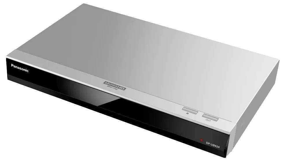 Silberner Panasonic DVD-Player mit schwarzem Frontpanel und Disc-Schublade