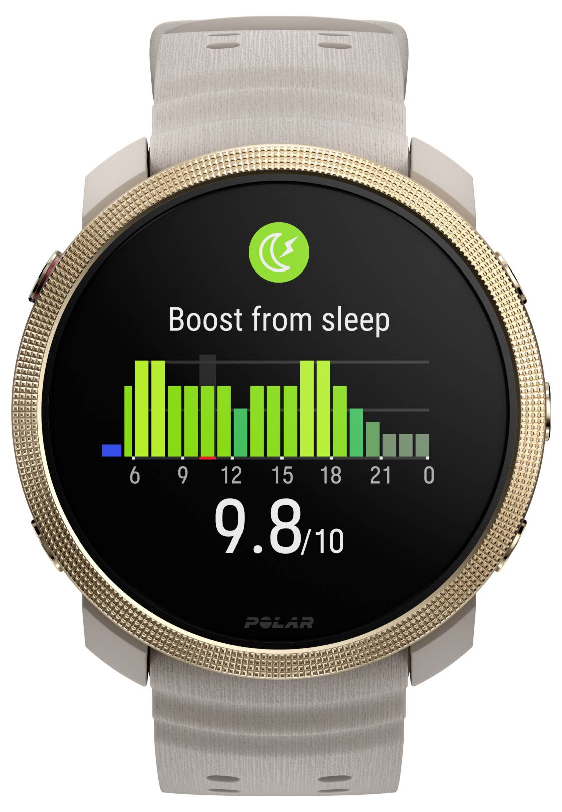 Smartwatch-Bildschirm zeigt Schlafwiederherstellungswert 