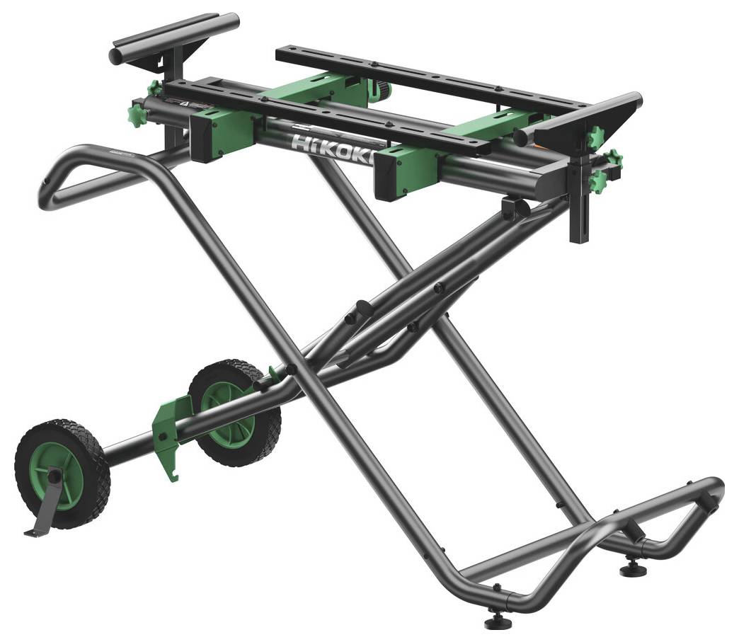 Klappbarer Metall-Mehrzweckwagen oder Dolly-Gestell mit zwei Rädern, oberen Schienen und zusammenklappbarem Griff auf weißem Hintergrund.