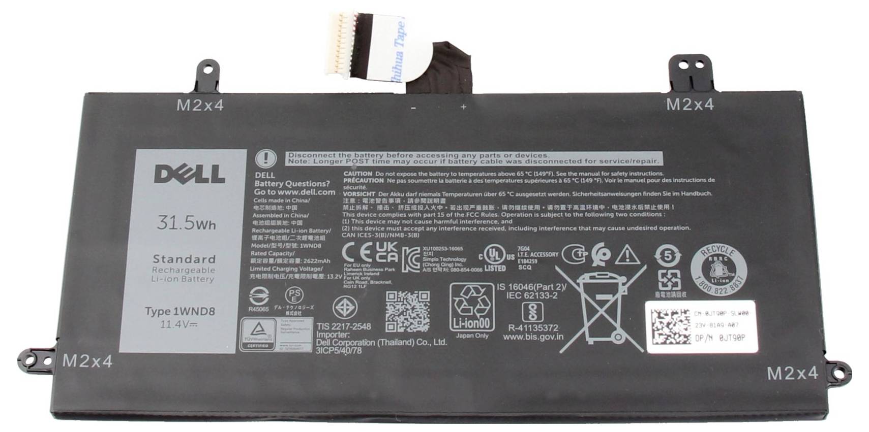 Dell-Laptop-Akku mit Bezeichnung „31,5Wh