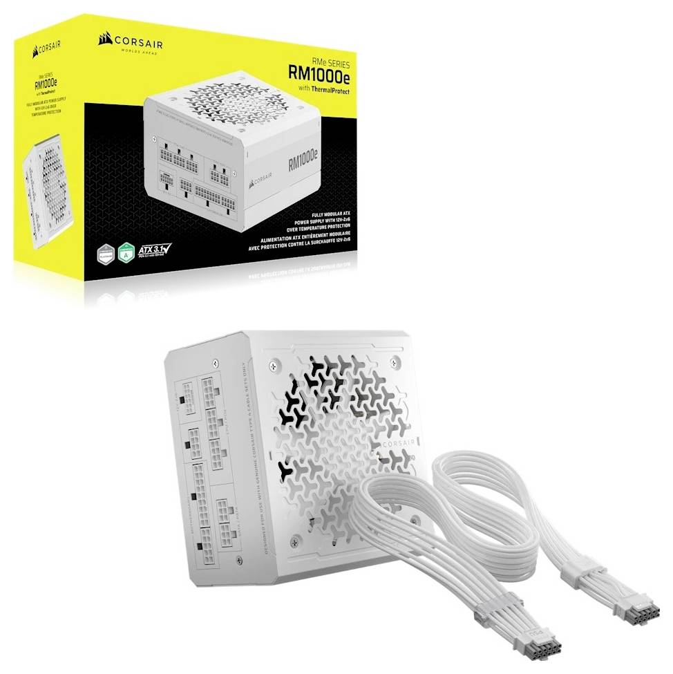 Corsair "RMe White Series, RM1000e (2026), Cyben PC Netzteil 1000 W ATX