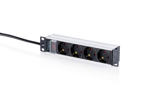 Digitus DN-95418-S 10 Zoll Geeignet für Schranktiefe: ab 300 mm Schwarz, Aluminium