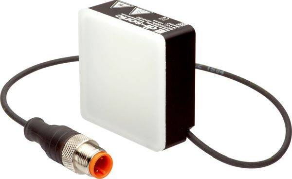 Kleines rechteckiges elektronisches Sensor- oder Lichtmodul mit Kabel und orangem kreisförmigem Steckerverbinder.