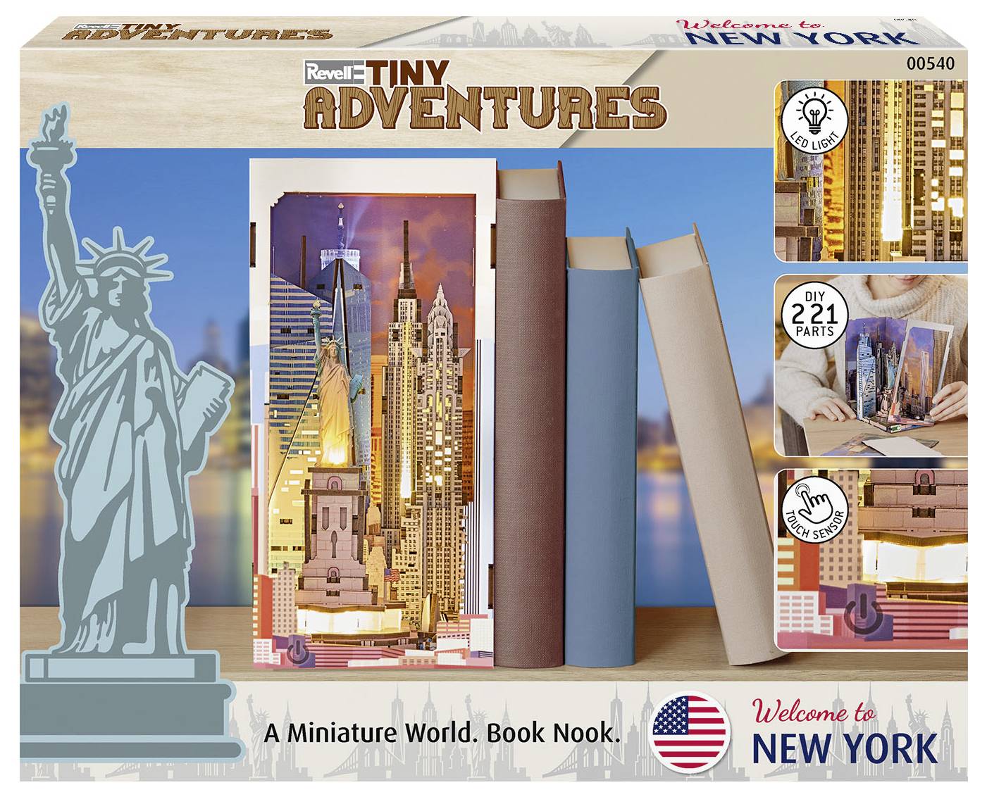 Revell Holz Tiny Adventures "New York" Book Nook