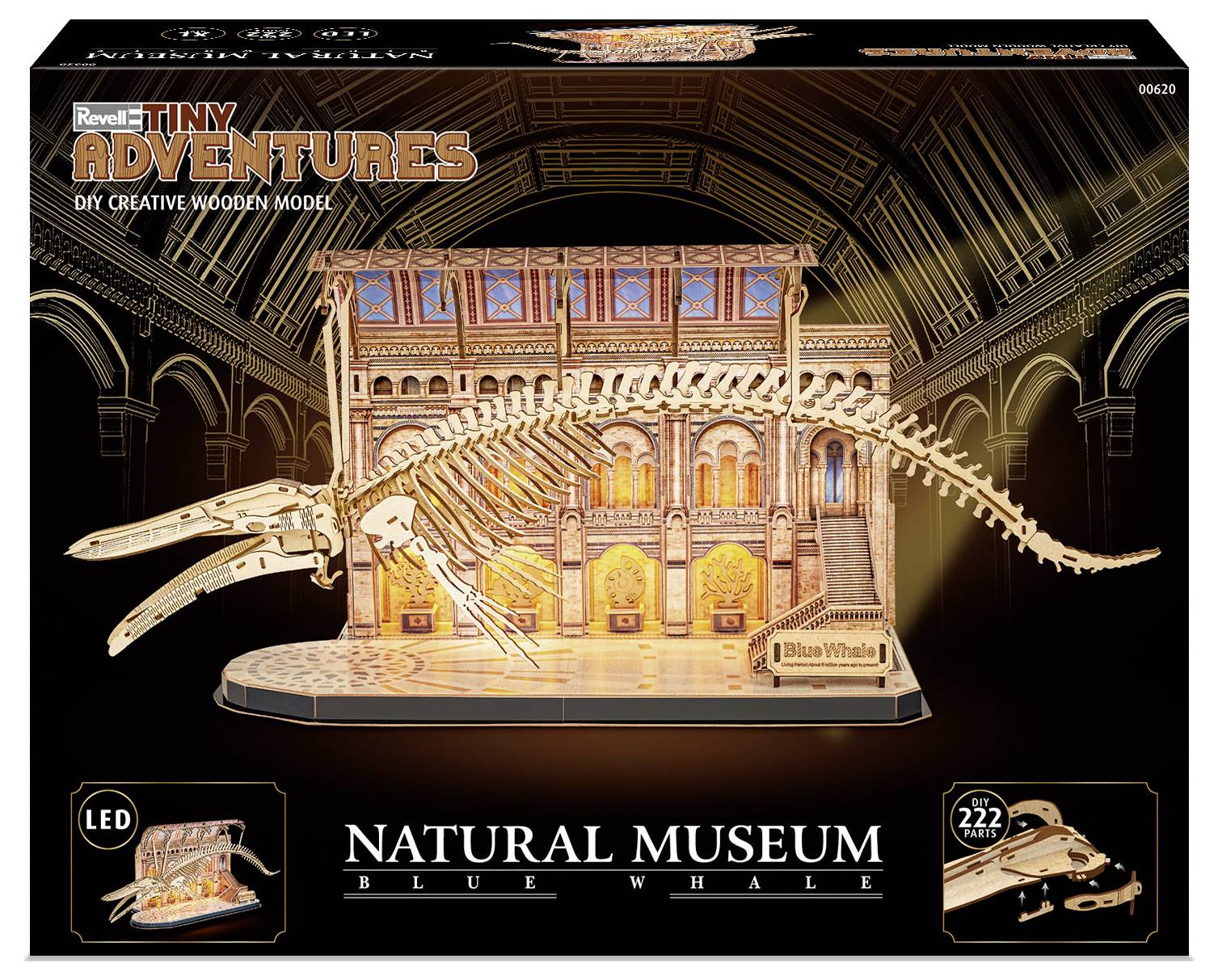 Revell Holz Tiny Adventures - Natural Museum "Blue Whale" 3D-Puzzle