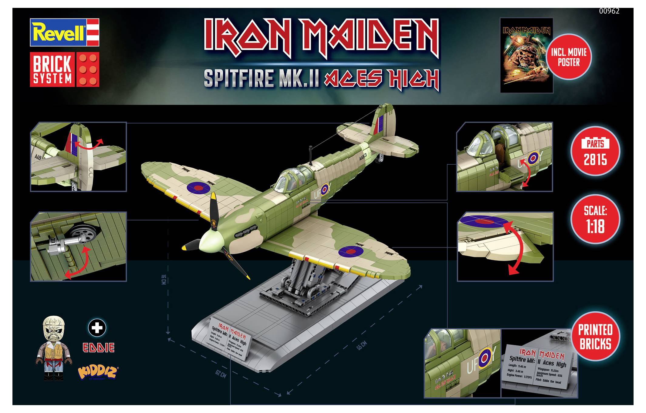 Revell 00962 "Iron Maiden Spitfire MK.II Aces High" - Brick System Bausatz 1:18