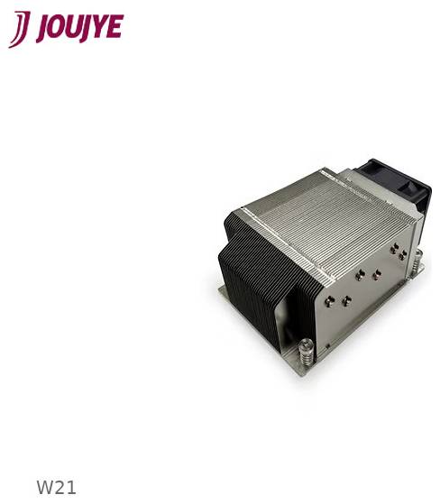 JOUJE W21 elektronisches Gerät mit Metallkühlkörpergehäuse auf weißem Hintergrund.