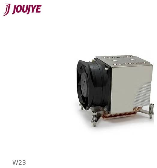 JOUYE W23 kompaktes Computer-Kühlgebläse-Modul mit Metallkühlkörper und schwarzem Lüfter auf weißem Hintergrund.