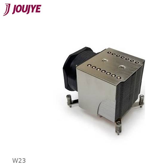 JOUYE W23 Industrielles Metallbauteil mit schwarzem Gehäuse und Befestigungsschrauben auf weißem Hintergrund.