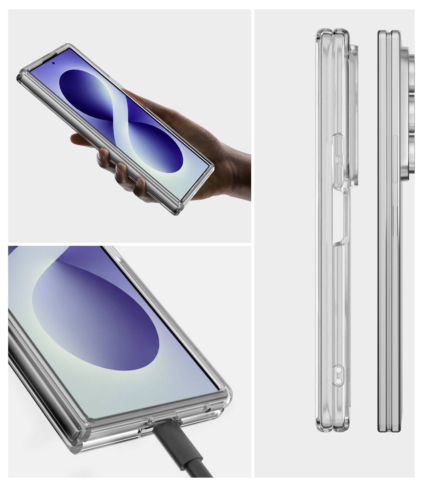 4Smarts 360° Protection Set Hülle + Schutzglas Set Samsung Galaxy Z Fold8 Ultra Transparent Induktives Laden 541871