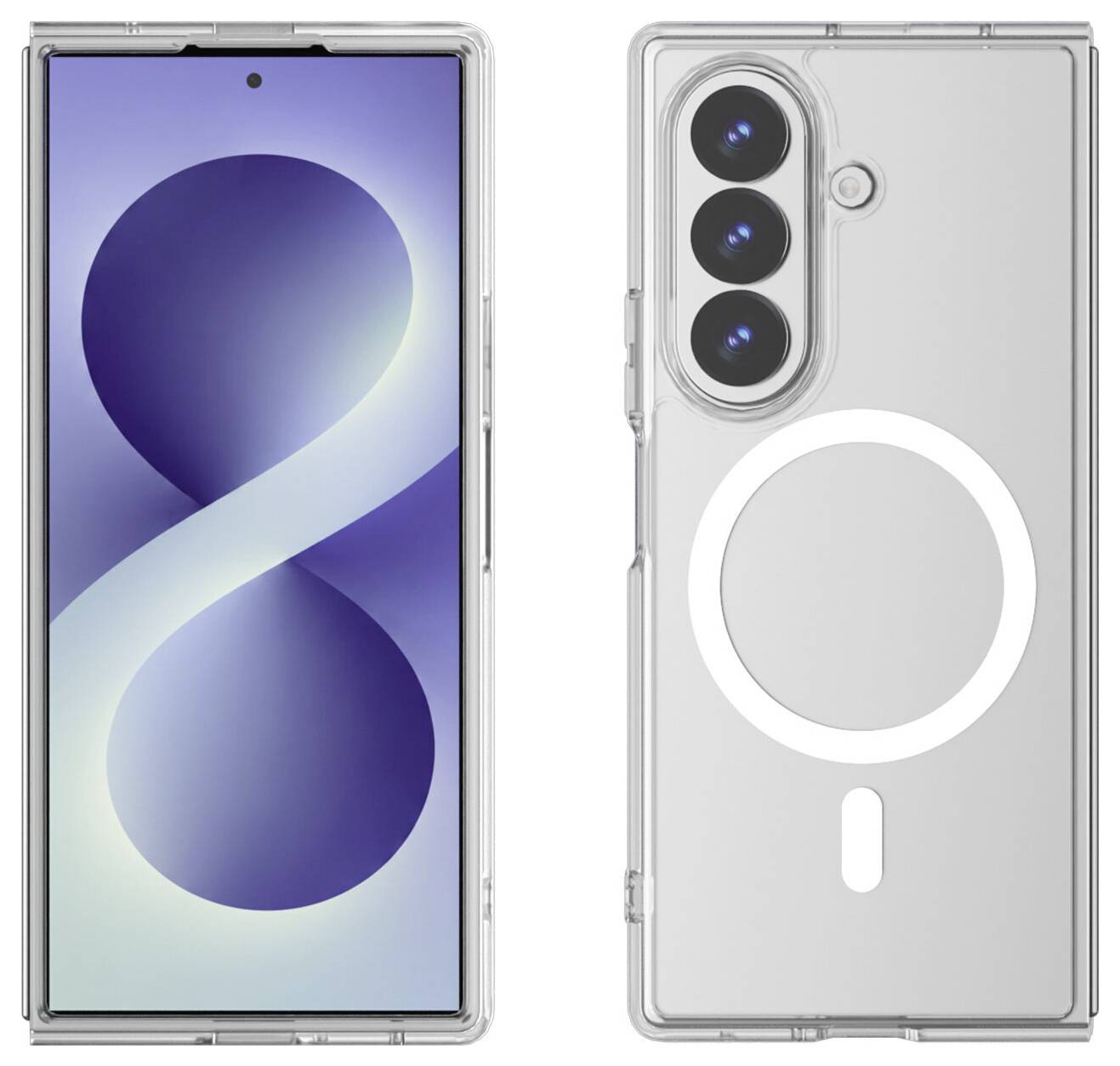 4Smarts 360° Protection Set Hülle + Schutzglas Set Samsung Galaxy Z Fold8 Ultra Transparent Induktives Laden 541871
