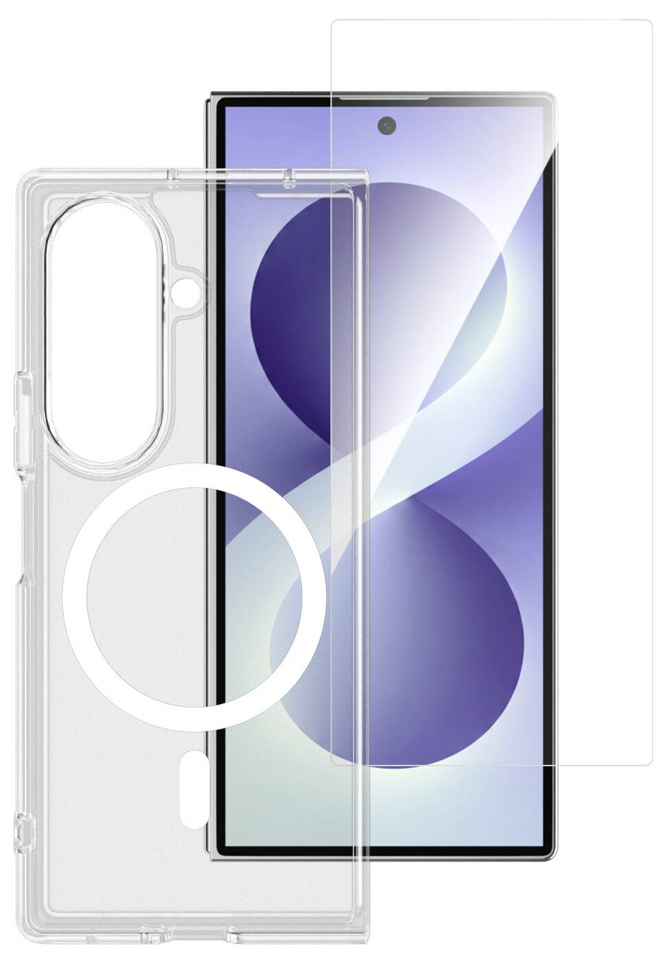 4Smarts 360° Protection Set Hülle + Schutzglas Set Samsung Galaxy Z Fold8 Ultra Transparent Induktives Laden 541871