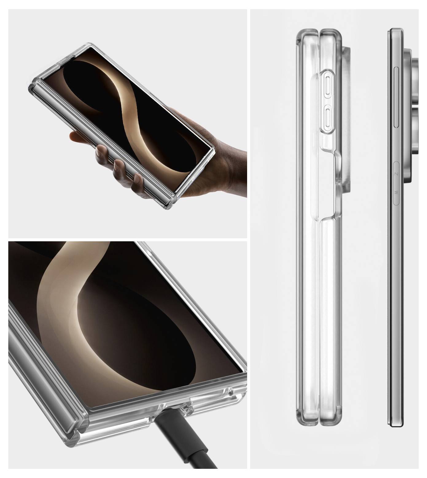 4Smarts 360° Protection Se Hülle + Schutzglas Set Samsung Galaxy Z Fold8 Transparent Induktives Laden 541877