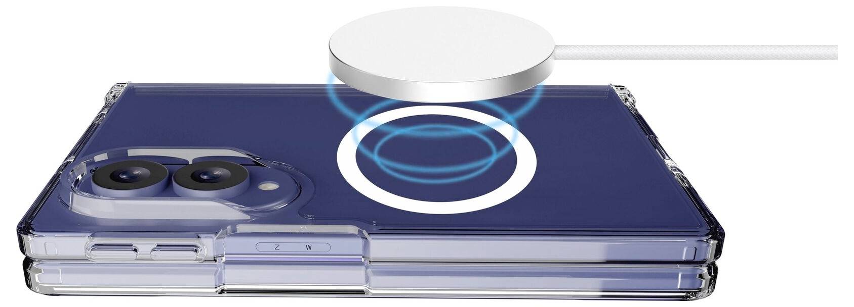 Cellularline Impact Clear Backcover Samsung Galaxy Z Fold 8 Transparent Induktives Laden IMPACTMAGALZWIDET