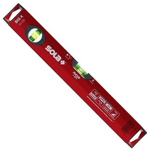 Sola BigX 30 01370301 Leichtmetall-Wasserwaage 300mm 0.50 mm/m