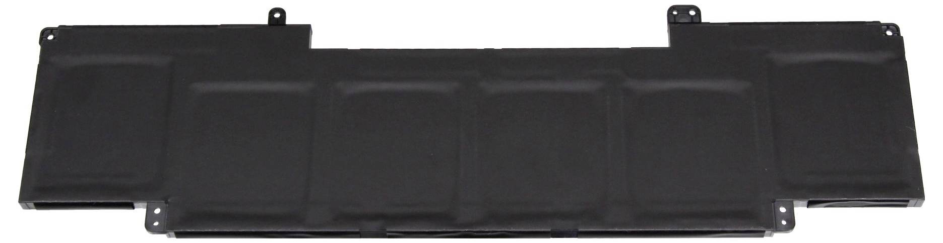 Schwarze rechteckige Batteriepacks mit Montagelaschen, gezeigt auf weißem Hintergrund.
