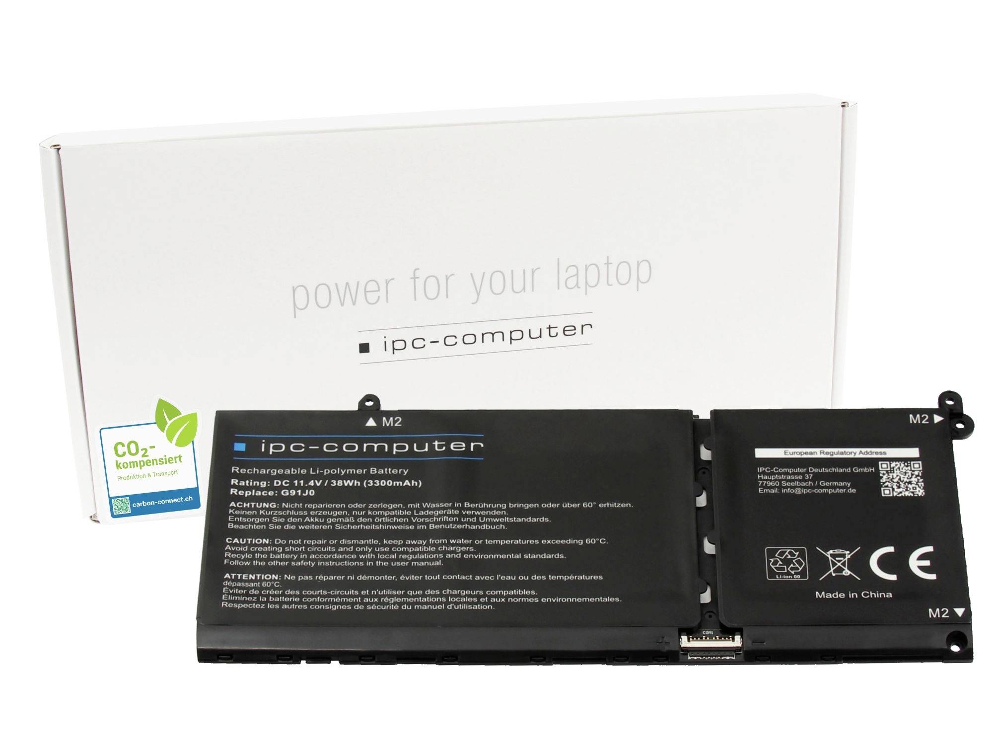 Laptop-Ersatzbatteriepack mit der Bezeichnung „ipc-computer